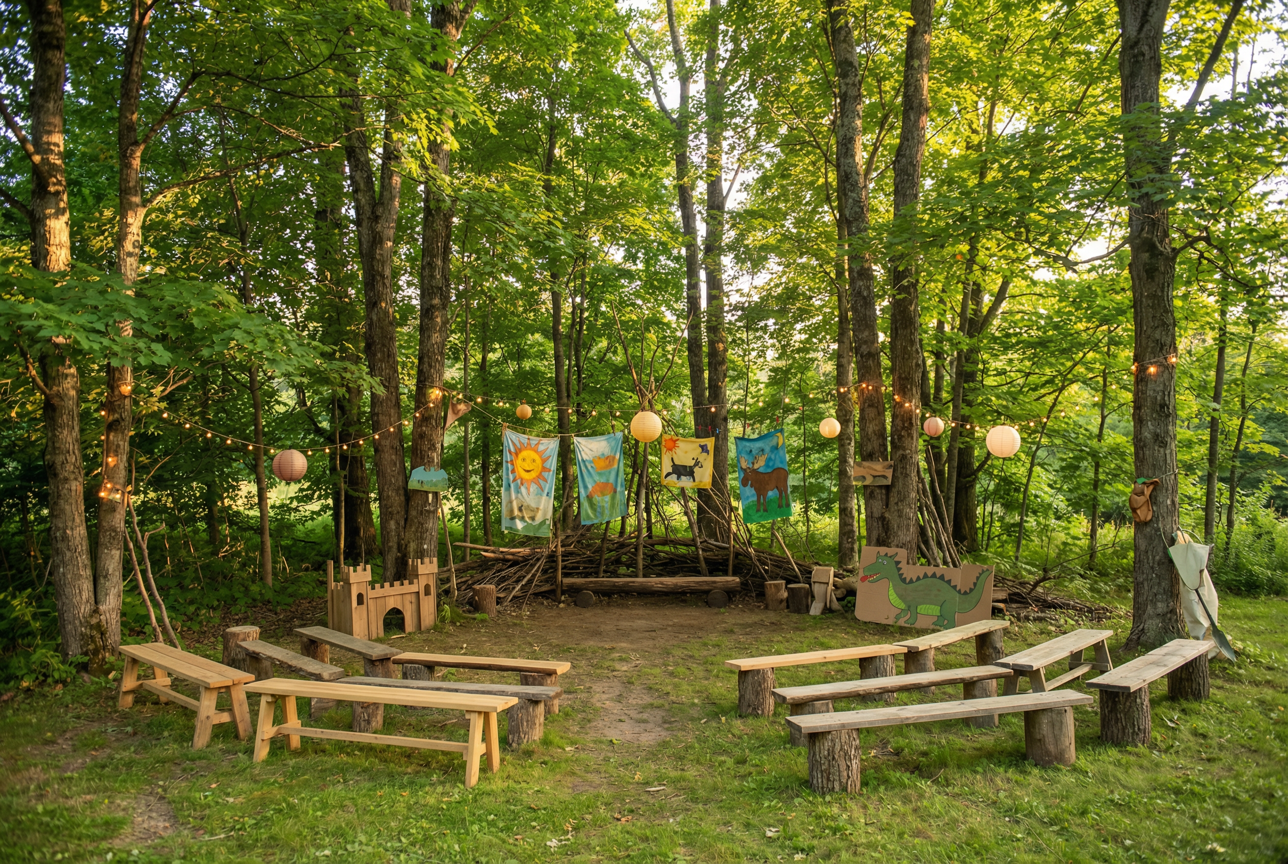 Theatre in the woods — outdoor stage among trees