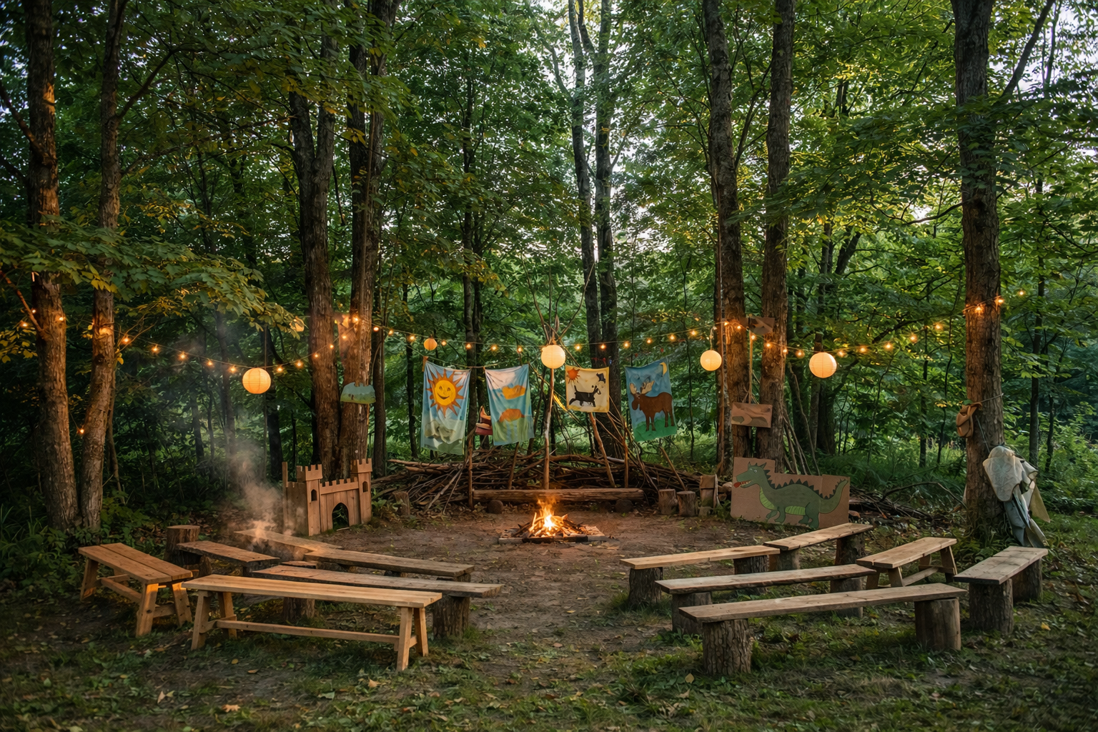 Theatre in the woods — outdoor stage among trees